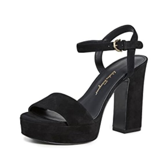 Salvatore Ferragamo Trento 2 Black Suede Platform Sandal - Picture 1 of 6